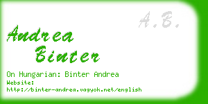 andrea binter business card